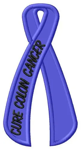 Cure Colon Cancer Embroidery Design Crafted
