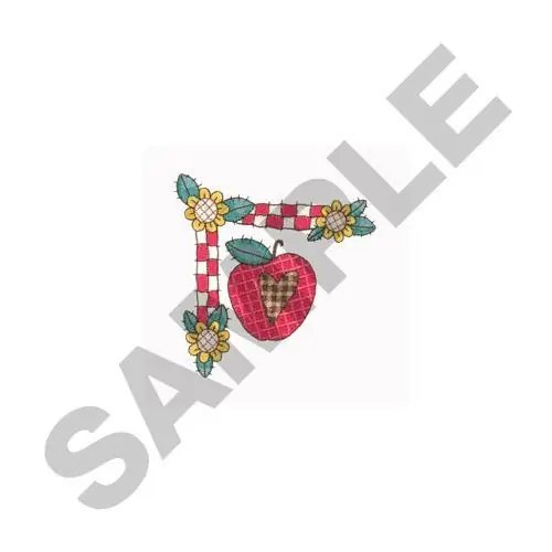 Top Pick APPLE CHECKERED BORDER Embroidery Design