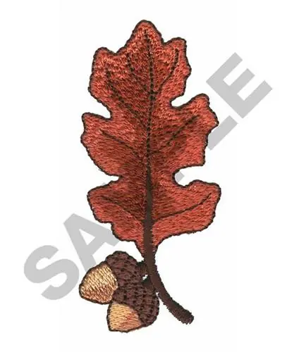 LEAF WITH ACORN Embroidery Design Sale