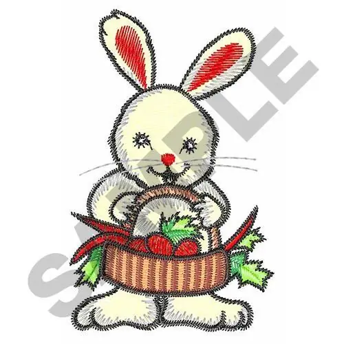 Same Day Shipping RABBIT WITH VEGGIES Embroidery Design