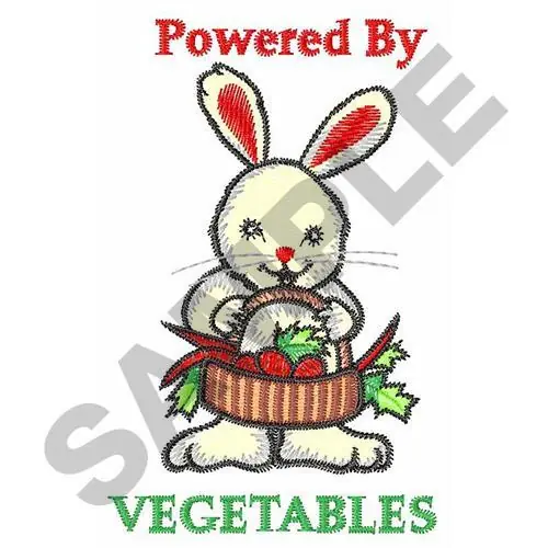 Premium POWERED BY VEGETABLES Embroidery Design