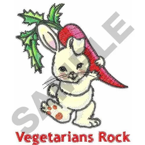 Reduced Price VEGETARIANS ROCK Embroidery Design