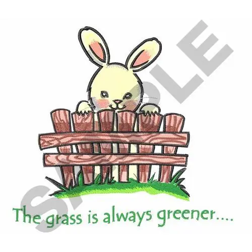 BUNNY BEHIND FENCE Embroidery Design Crafted