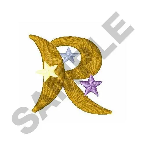 Best Seller Star Letter R Embroidery Design
