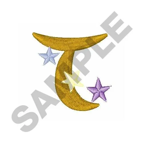 Star Letter T Embroidery Design Certified