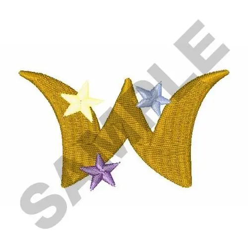 Bargain Star Letter W Embroidery Design