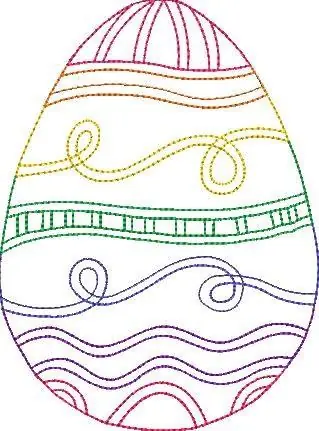 Warranty Included Easter Egg Outline Embroidery Design
