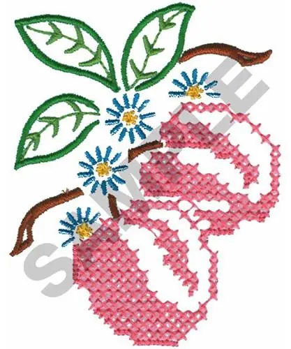 Clearance CROSS STITCH PEACHES Embroidery Design