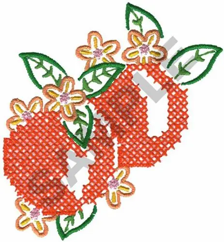 In Demand CROSS STITCH ORANGES Embroidery Design