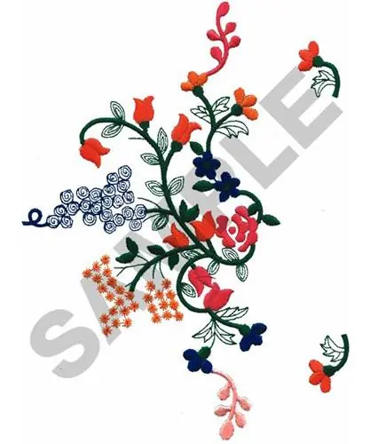 FLORAL ARRANGEMENT Embroidery Design Free Returns