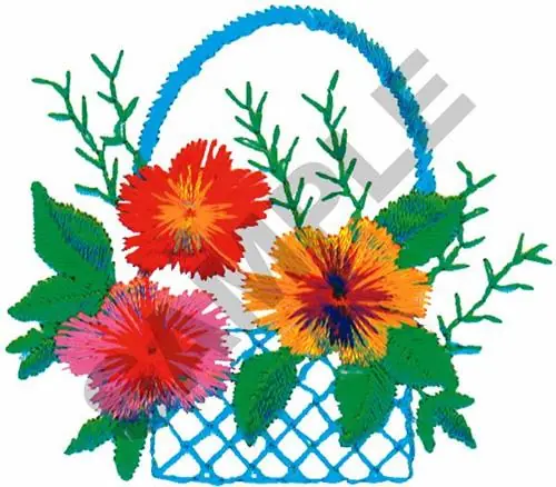 FLOWER BASKET Embroidery Design Sale