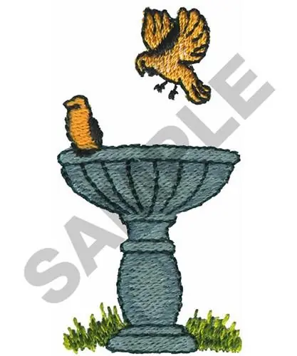 BIRDBATH Embroidery Design Sale