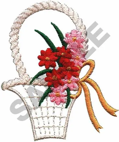 FLOWER BASKET Embroidery Design Latest