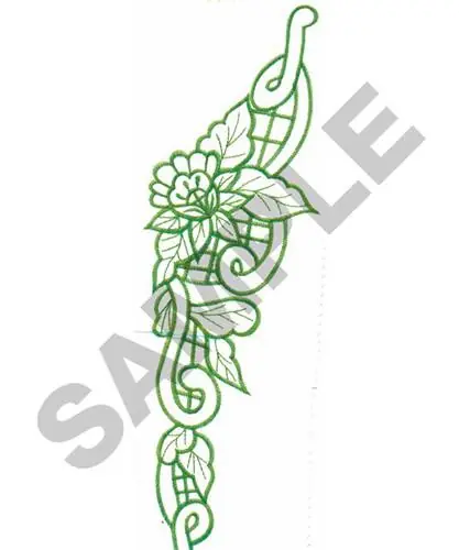 GREEN FLORAL Embroidery Design Markdown