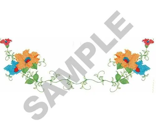 Secure Checkout CROSS STITCH FLORAL BORDER Embroidery Design