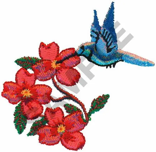 Best Choice FLOWERS & HUMMINGBIRD Embroidery Design