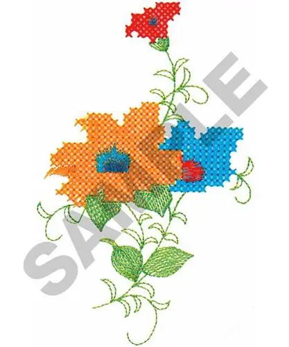 CROSS STITCH FLOWERS Embroidery Design Popular
