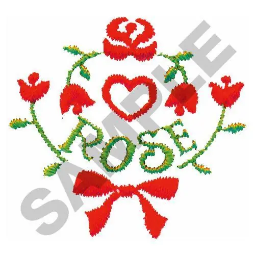 ROSE EMBLEM Embroidery Design Fast Shipping