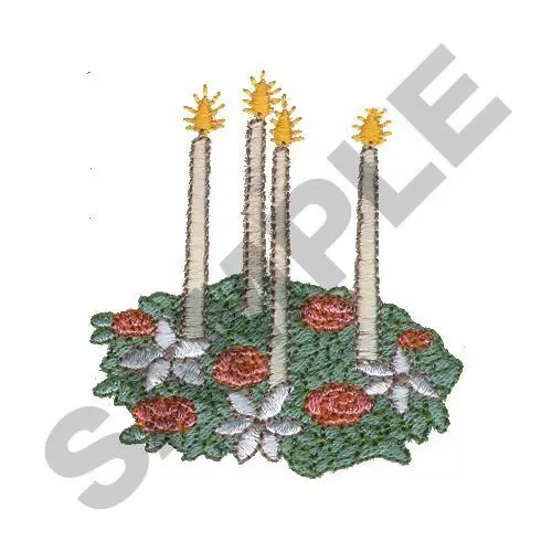 CHRISTMAS CANDLE SPRAY Embroidery Design Seasonal Sale