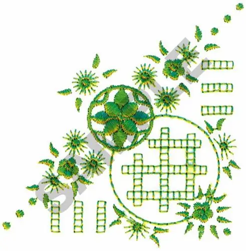 FLORAL CORNER Embroidery Design Professional Grade