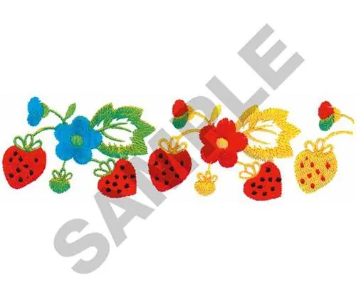 Fast Shipping FLORAL STRAWBERRY BORDER Embroidery Design