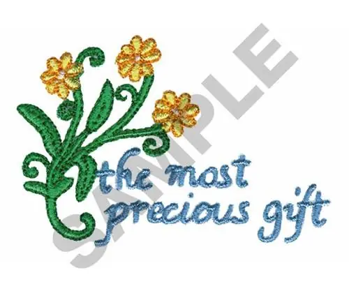 THE MOST PRECIOUS GIFT FLOWERS Embroidery Design Sale