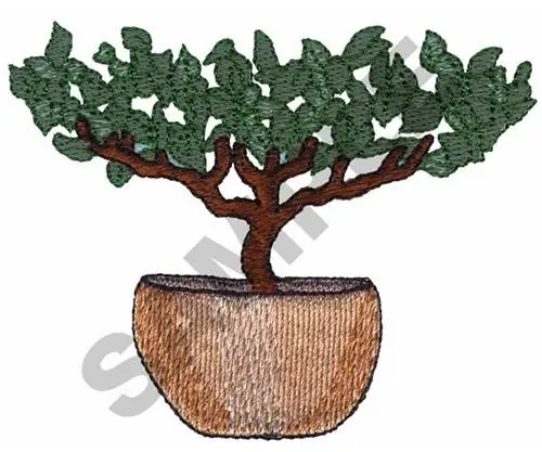 Budget Potted Tree Embroidery Design