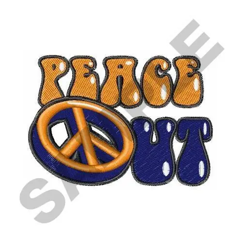 Time-Limited PEACE OUT Embroidery Design