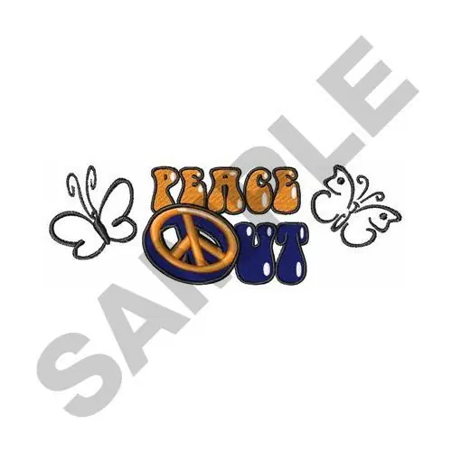 PEACE OUT FULL CHEST Embroidery Design Limited Time