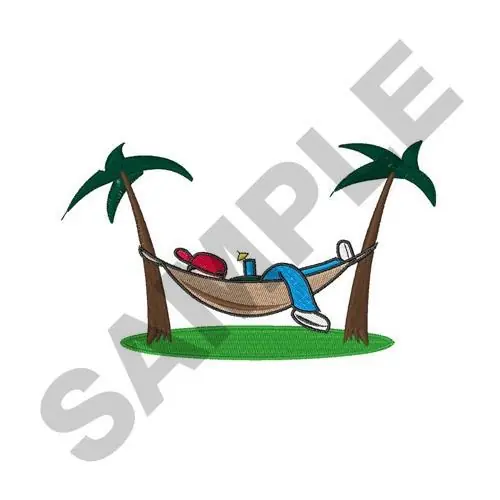 Clearance PALMS AND HAMMOCK Embroidery Design