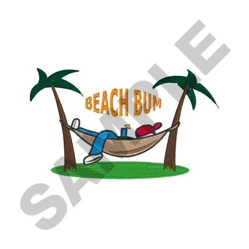Reduced Price BEACH BUM Embroidery Design