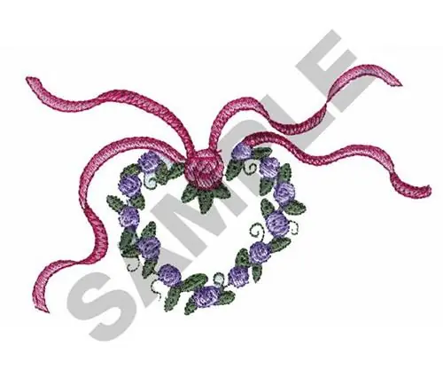 Floral Heart Wreath Embroidery Design Genuine
