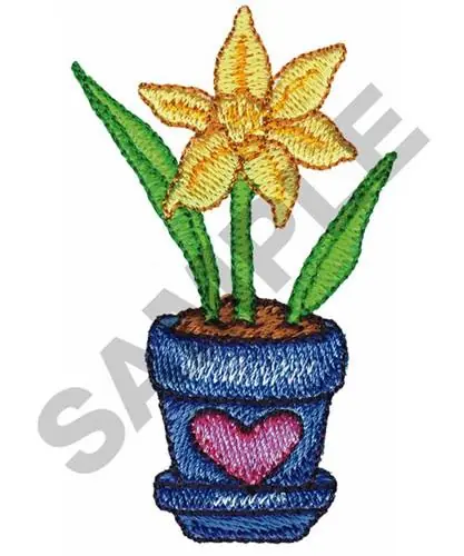 Potted Floral Plant Embroidery Design Weekend Sale