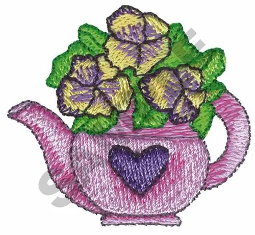 Floral Heart Teapot Embroidery Design Don’t Miss Out