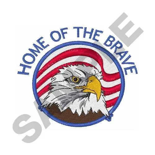 Premium HOME OF THE BRAVE Embroidery Design