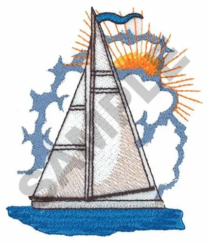 Price Cut SAILBOAT WITH SUN Embroidery Design