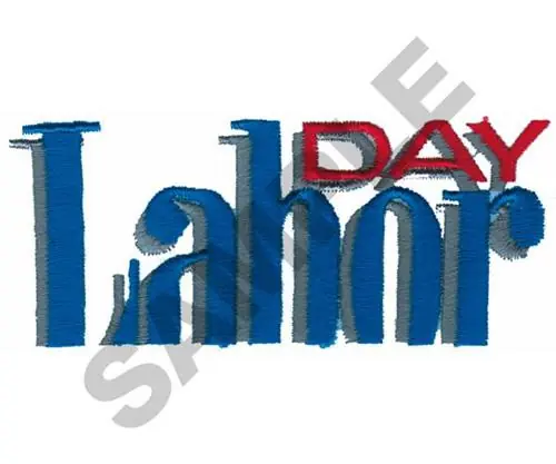 Markdown LABOR DAY Embroidery Design