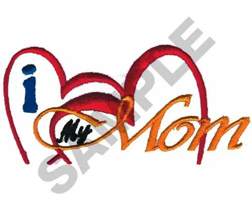 I LOVE MY MOM Embroidery Design Buy Today