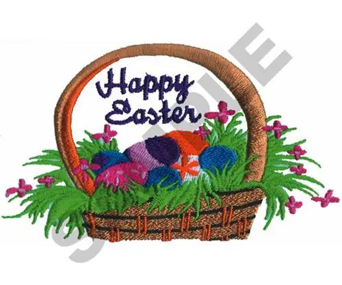 HAPPY EASTER BASKET Embroidery Design Same Day Shipping