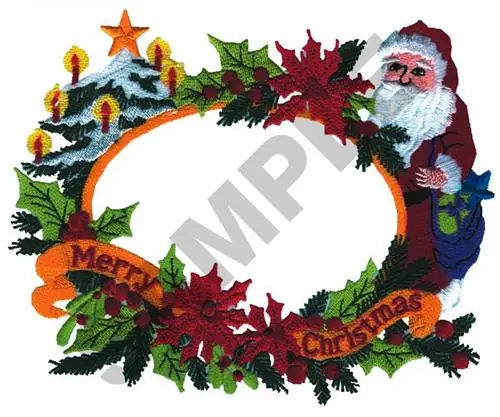 Viral CHRISTMAS WREATH Embroidery Design