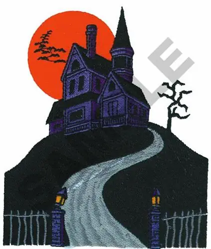 Luxury HAUNTED HOUSE Embroidery Design
