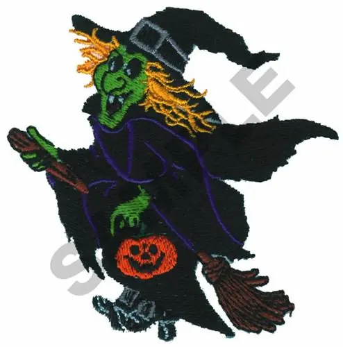 Direct From Factory WITCH ON BROOM Embroidery Design