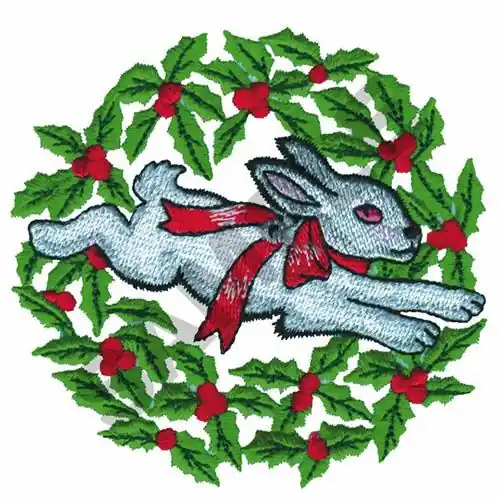 CHRISTMAS BUNNY WREATH Embroidery Design Best Price