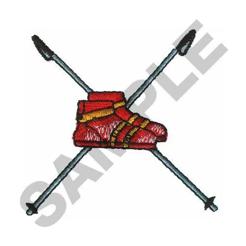 BOOTS AND SKIS Embroidery Design Free Delivery