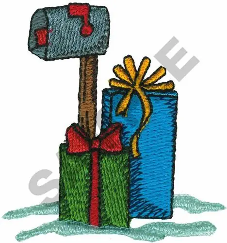 Genuine MAILBOX WITH PRESENTS Embroidery Design