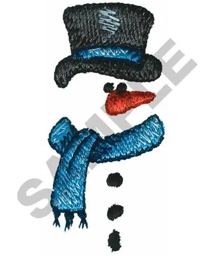 SNOWMAN FACE Embroidery Design Viral