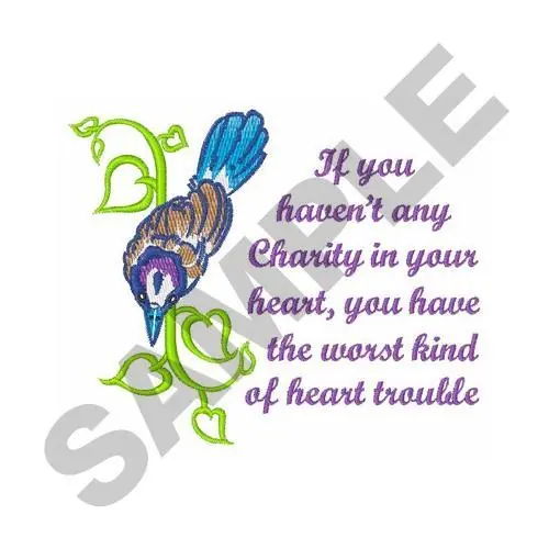 Fan Favorite CHARITY IN YOUR HEART Embroidery Design