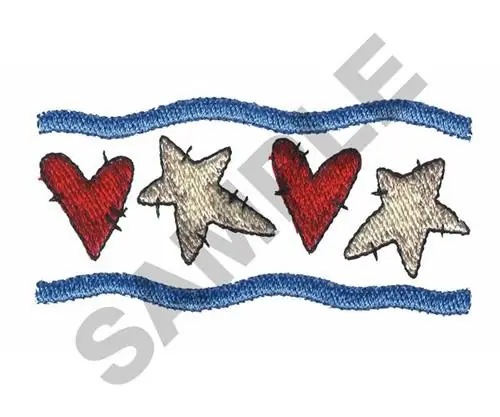 Latest HEARTS AND STARS Embroidery Design