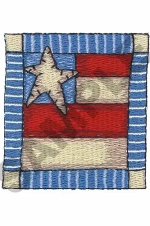 AMERICAN FLAG QUILT SQUARE Embroidery Design Reduced Price
