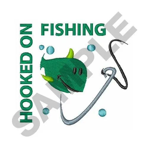 Premium HOOKED ON FISHING Embroidery Design